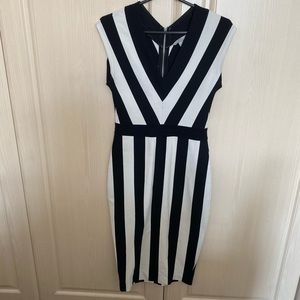 H&M black and white stripped dress